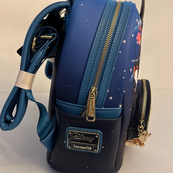 Loungefly Peter Pan Neverland Flight Clock Tower Disney Mini Backpack & Wallet - Picture 4 of 13